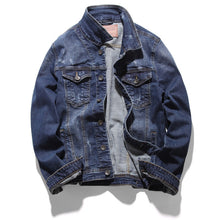 Load image into Gallery viewer, MORUANCLE Fashion Mens Causal Denim Jacket Slim Fit Washed Jean Jacets Outerwear High Quality Size S-XXXL Turn Down Collar